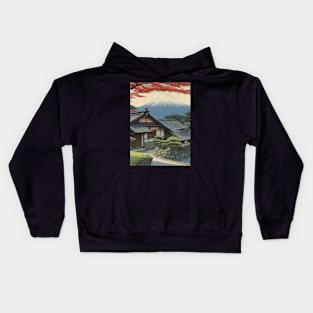 peaceful home kawase hasui style art japan Kids Hoodie